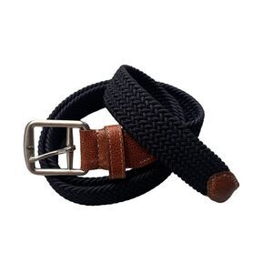 Martin Dingman NEWPORT WOVEN ITALIAN RAYON ELASTIC BELT - NAVY 42